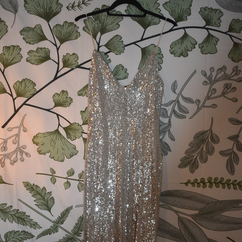 Spaghetti strap sequined dress